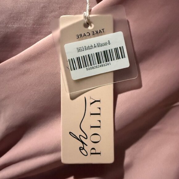 Oh Polly Mauve Asymmetric Long Sleeve Mini Dress - Picture 5 of 5